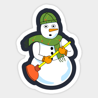 Snowman Plumber Sticker